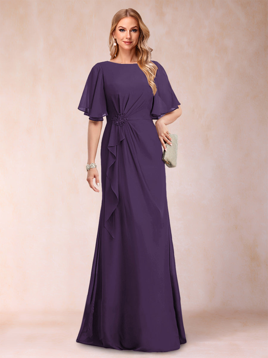 Gwendolyn Sage Grape front view mother of the bride dress
