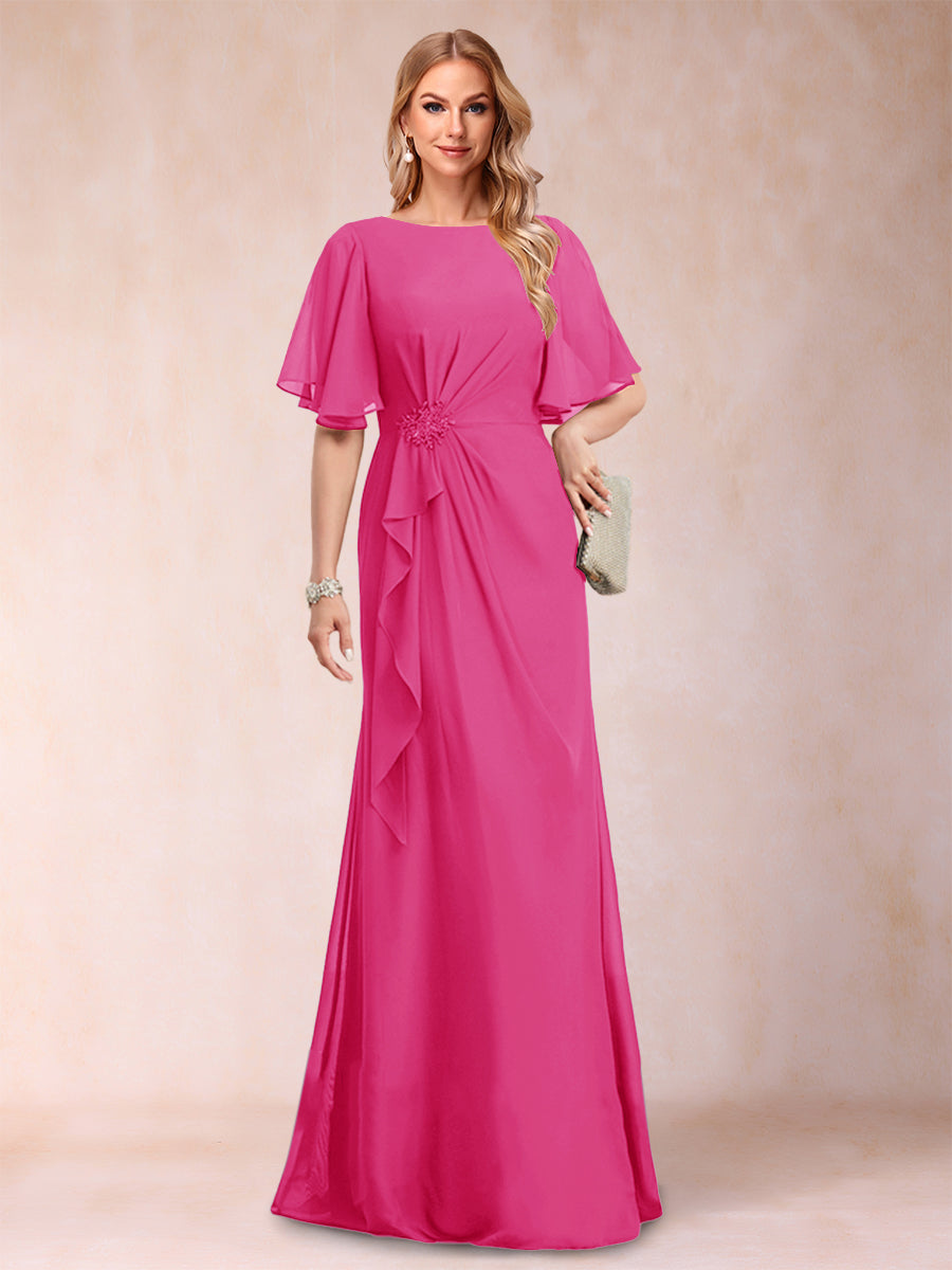 Gwendolyn Sage Hot Pink front view mother of the bride dress