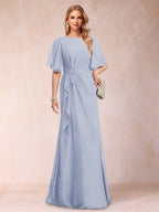 Gwendolyn Sage Lavender front view mother of the bride dress