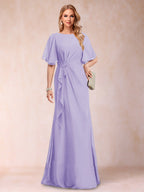 Gwendolyn Sage Lilac front view mother of the bride dress