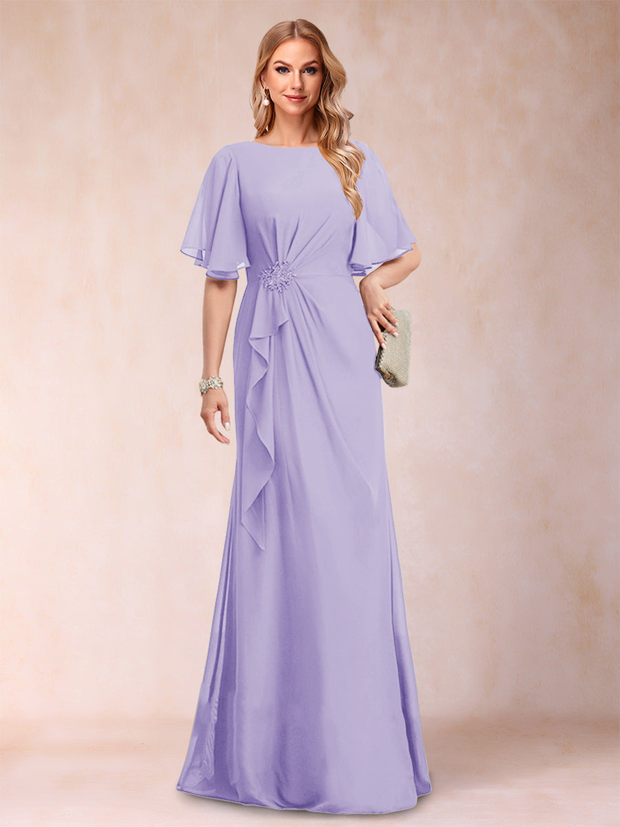 Gwendolyn Sage Lilac front view mother of the bride dress