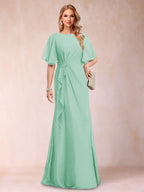 Gwendolyn Sage Mint Green front view mother of the bride dress