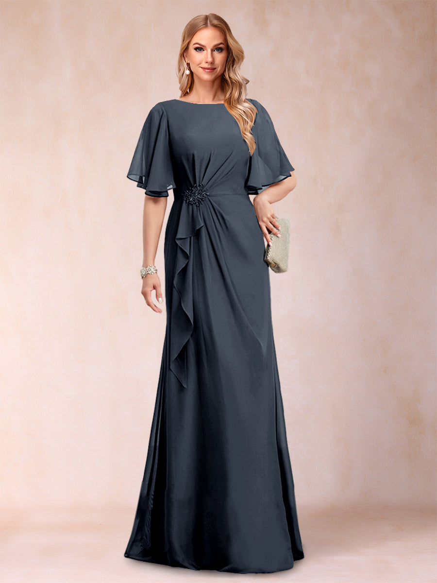 Gwendolyn Sage Navy Blue detail view 7 mother of the bride dress
