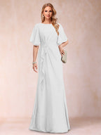 Gwendolyn Sage Ivory front view mother of the bride dress