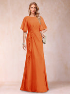 Gwendolyn Sage Orange front view mother of the bride dress