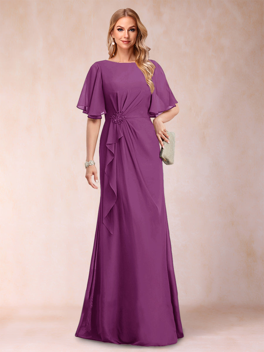 Gwendolyn Sage Orchid front view mother of the bride dress