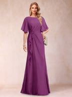 Gwendolyn Sage Orchid front view mother of the bride dress