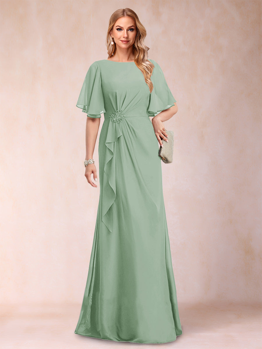 Gwendolyn Sage Sage Green back view mother of the bride dress