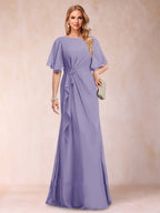 Gwendolyn Sage Wisteria front view mother of the bride dress