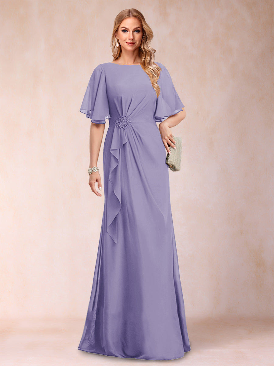 Gwendolyn Sage Wisteria front view mother of the bride dress