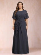 Helena Mae Navy Blue side view mother of the bride dress