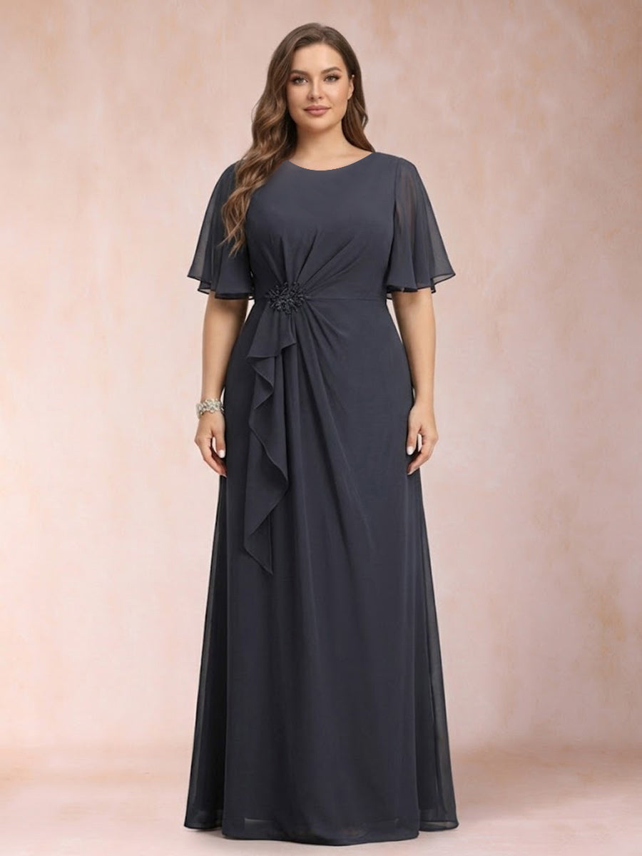 Helena Mae Navy Blue side view mother of the bride dress