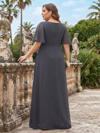 Helena Mae Navy Blue back view mother of the bride dress