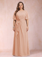 Helena Mae Dusty Rose side view mother of the bride dress