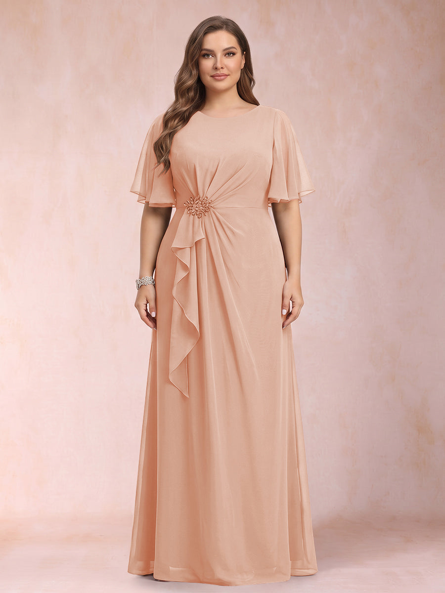 Helena Mae Dusty Rose side view mother of the bride dress