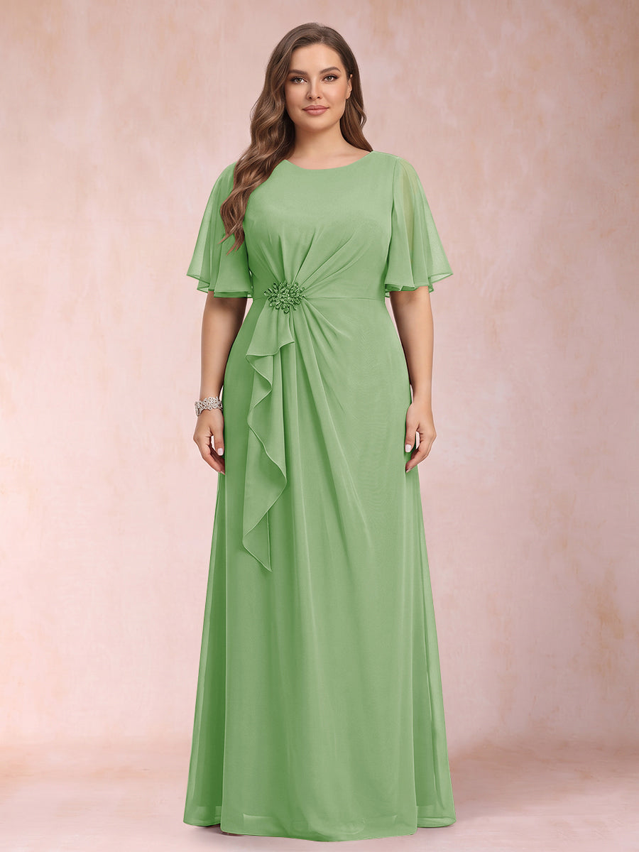 Helena Mae Sage Green front view mother of the bride dress