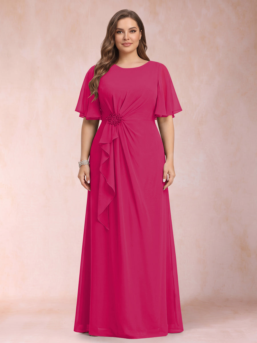 Helena Mae Fuchsia front view mother of the bride dress