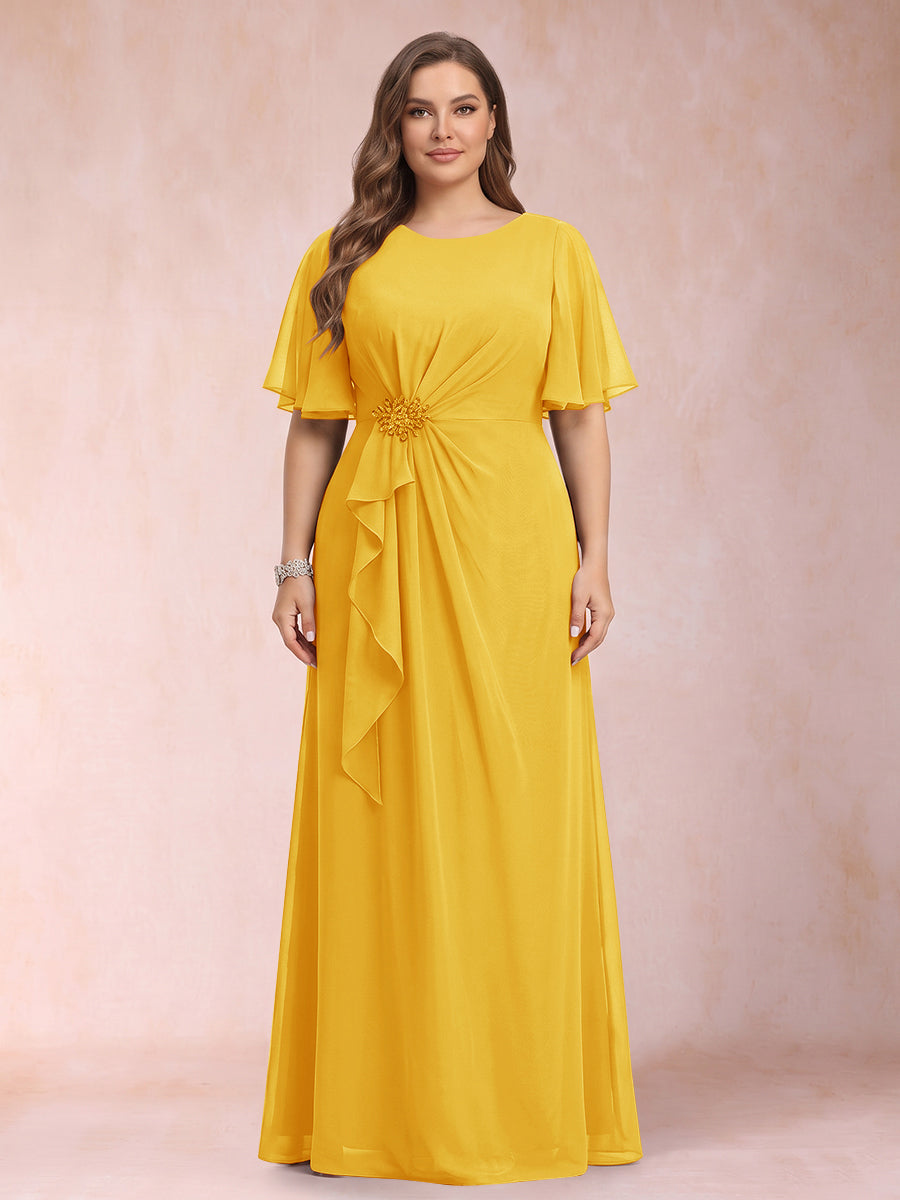 Helena Mae Gold front view mother of the bride dress