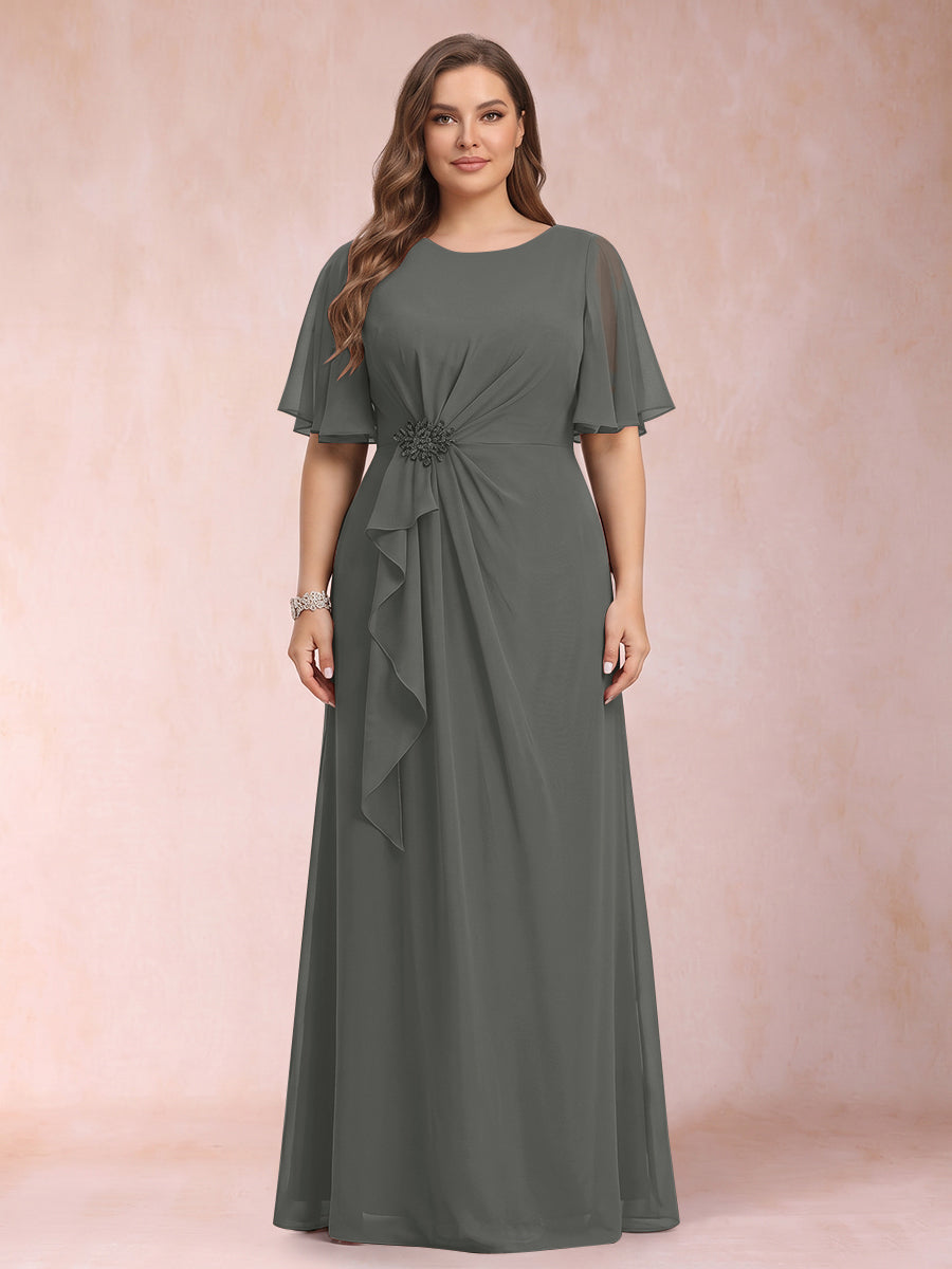 Helena Mae Grey front view mother of the bride dress