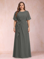 Helena Mae Grey front view mother of the bride dress