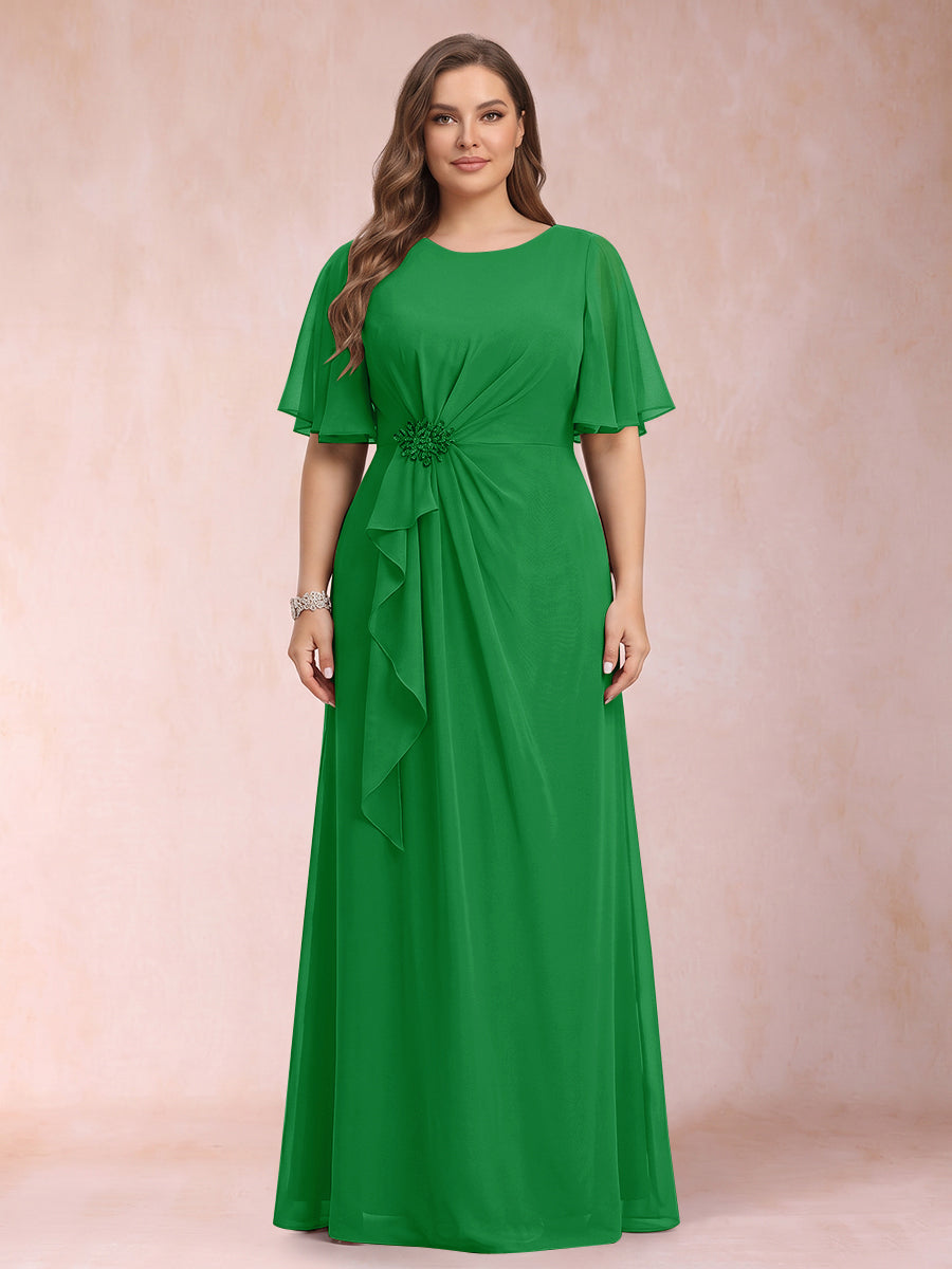 Helena Mae Forest Green front view mother of the bride dress