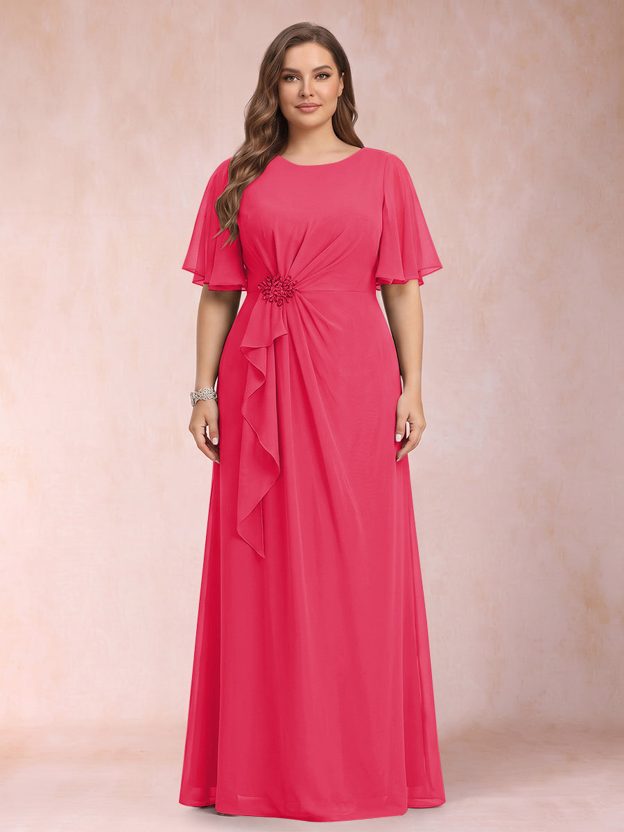 Helena Mae Hot Pink front view mother of the bride dress