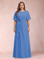 Helena Mae Sky Blue side view mother of the bride dress