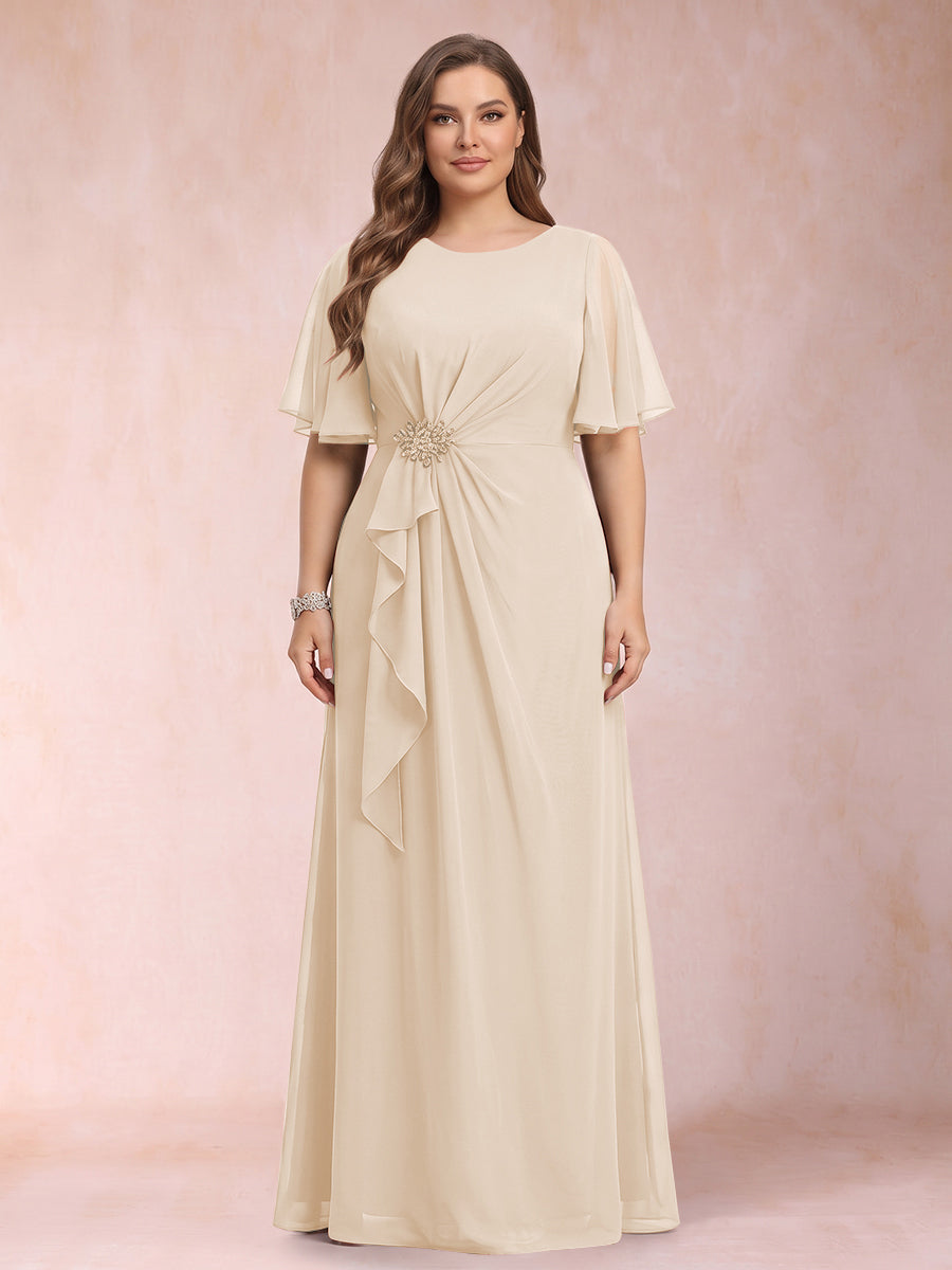 Helena Mae Champagne back view mother of the bride dress