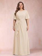 Helena Mae Champagne back view mother of the bride dress