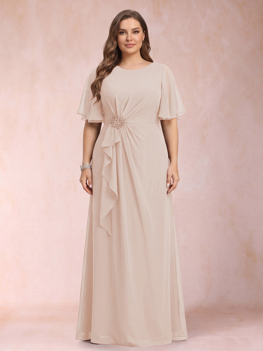 Helena Mae Pearl Pink front view mother of the bride dress