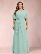 Helena Mae Sky Blue front view mother of the bride dress