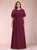 Helena Mae Burgundy side view mother of the bride dress