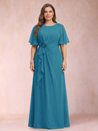 Helena Mae Ocean Blue front view mother of the bride dress