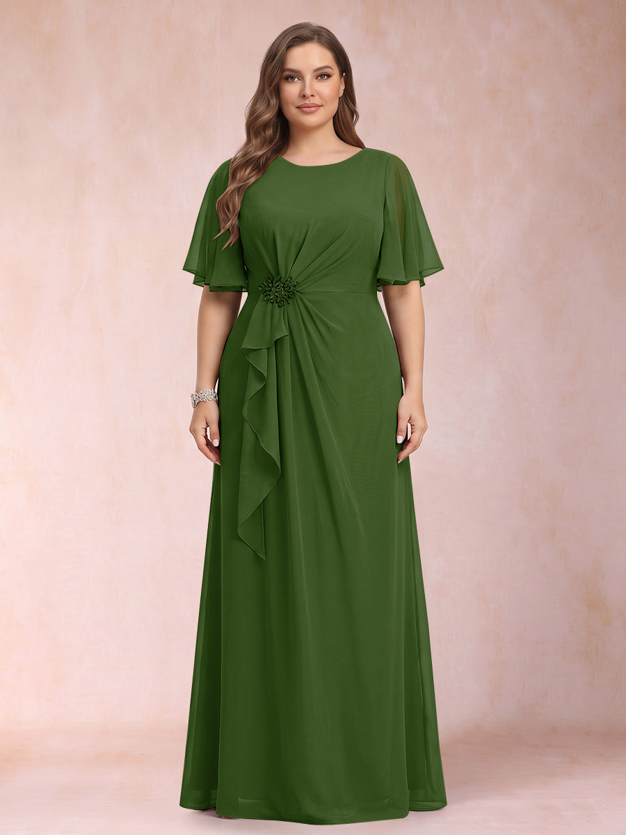 Helena Mae Olive Green front view mother of the bride dress