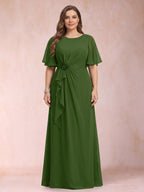 Helena Mae Olive Green front view mother of the bride dress