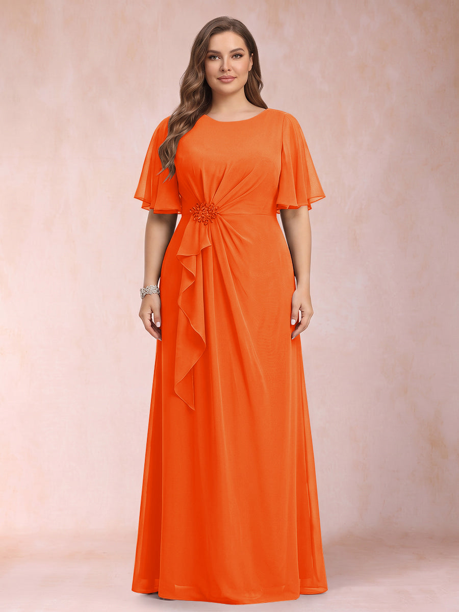 Helena Mae Orange front view mother of the bride dress