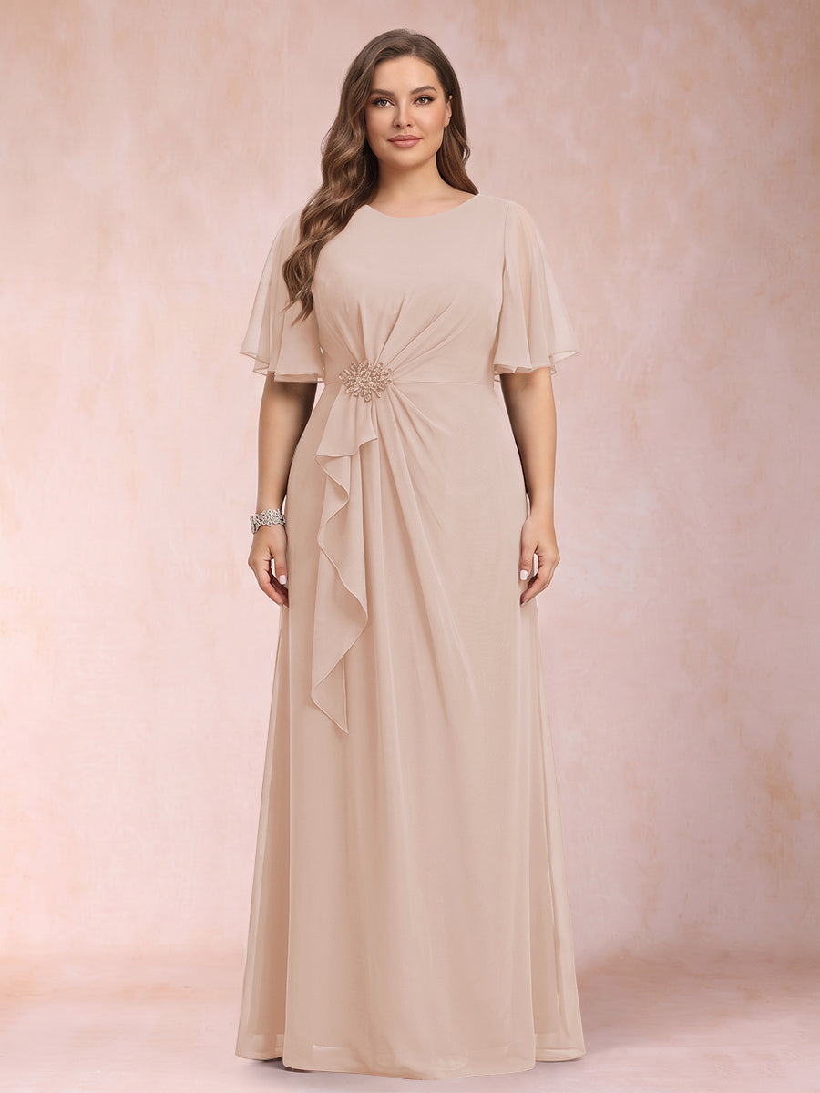 Helena Mae Pearl Pink back view mother of the bride dress