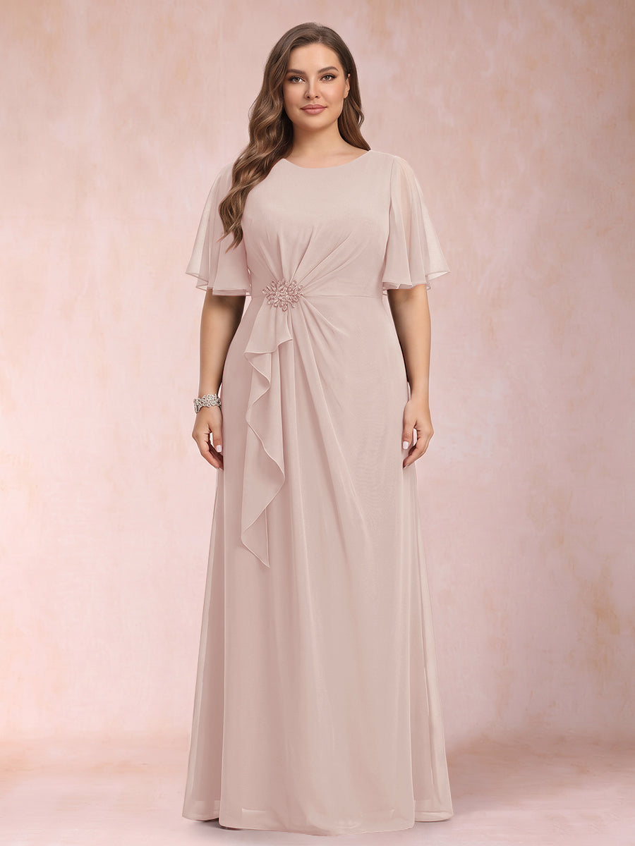 Helena Mae Rose Pink front view mother of the bride dress