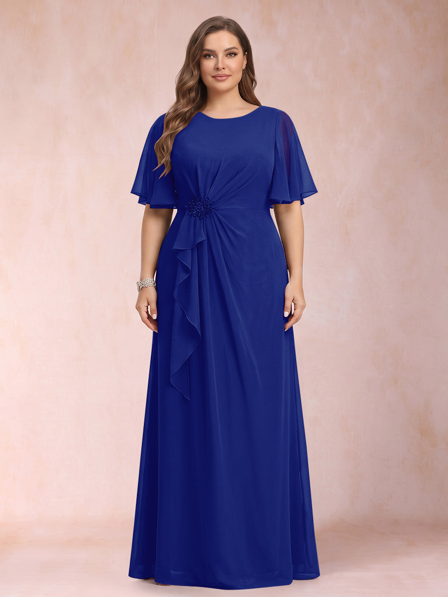Helena Mae Royal Blue side view mother of the bride dress