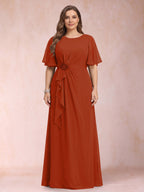 Helena Mae Rust front view mother of the bride dress