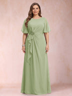 Helena Mae Sage Green back view mother of the bride dress