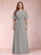 Helena Mae Silver front view mother of the bride dress