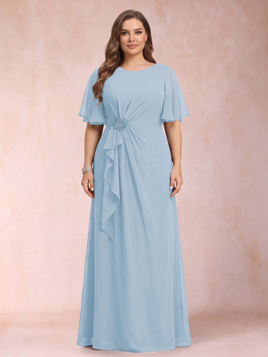 Helena Mae Sky Blue back view mother of the bride dress