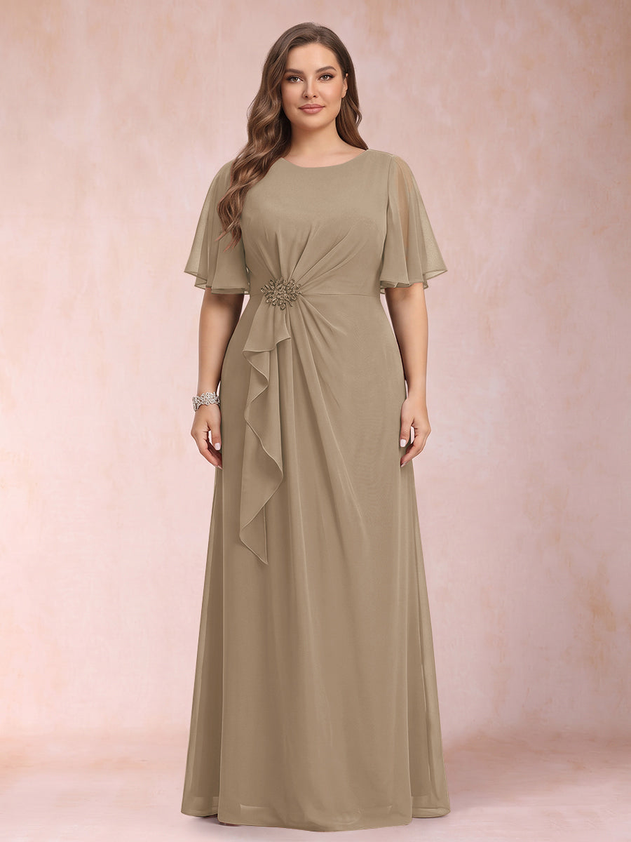 Helena Mae Taupe front view mother of the bride dress