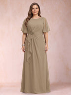 Helena Mae Taupe front view mother of the bride dress