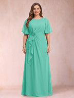 Helena Mae Turquoise back view mother of the bride dress