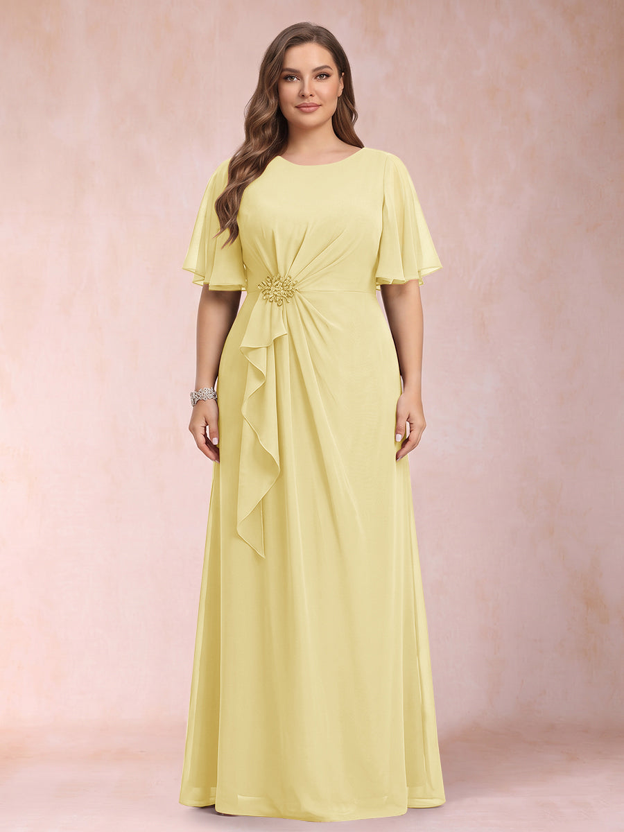 Helena Mae Yellow front view mother of the bride dress