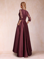 Gabriella June Burgundy back view mother of the bride dress