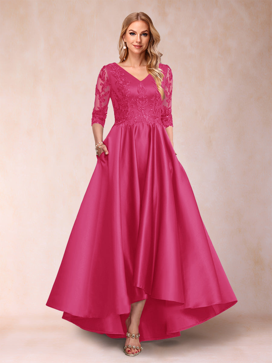 Gabriella June Fuchsia front view mother of the bride dress