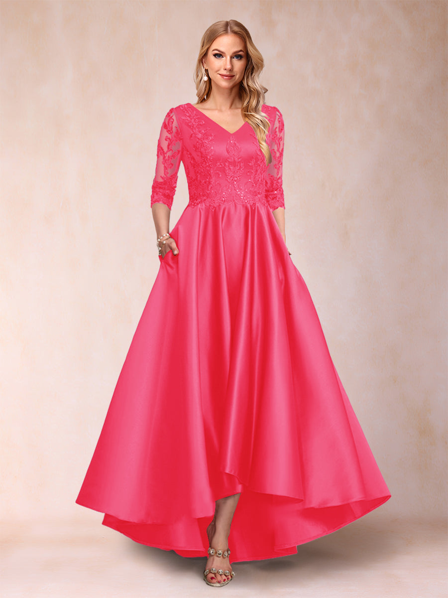 Gabriella June Fuchsia back view mother of the bride dress